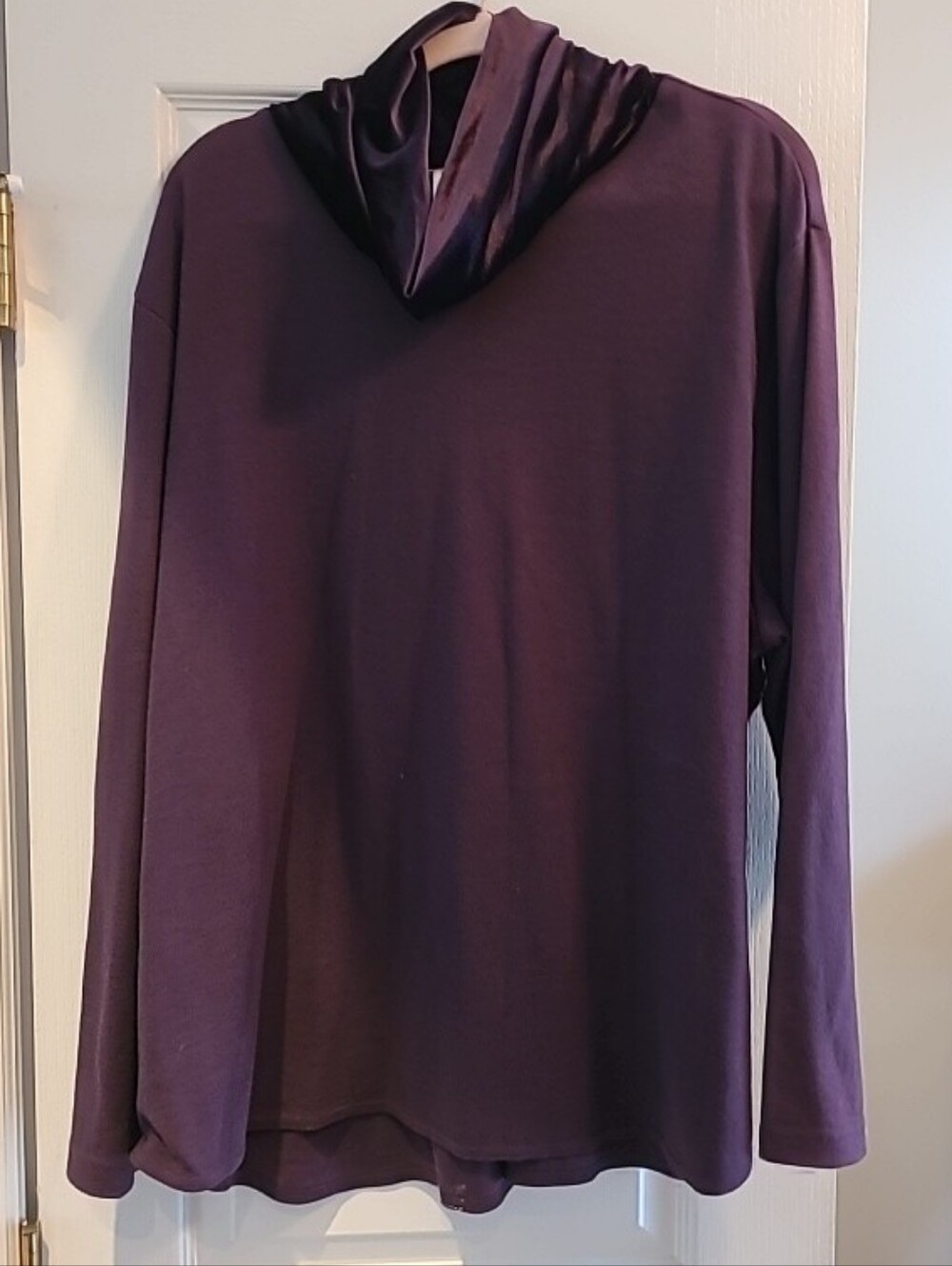 Coldwater Creek Eggplant Purple Cowlneck Pullover,  SZ 3X